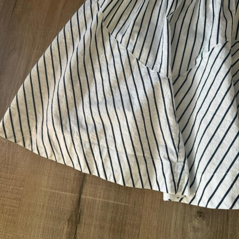 Maeve Drop Waist Skirt Women's Size 10 Black White Striped Flare Anthropologie - Picture 4 of 8